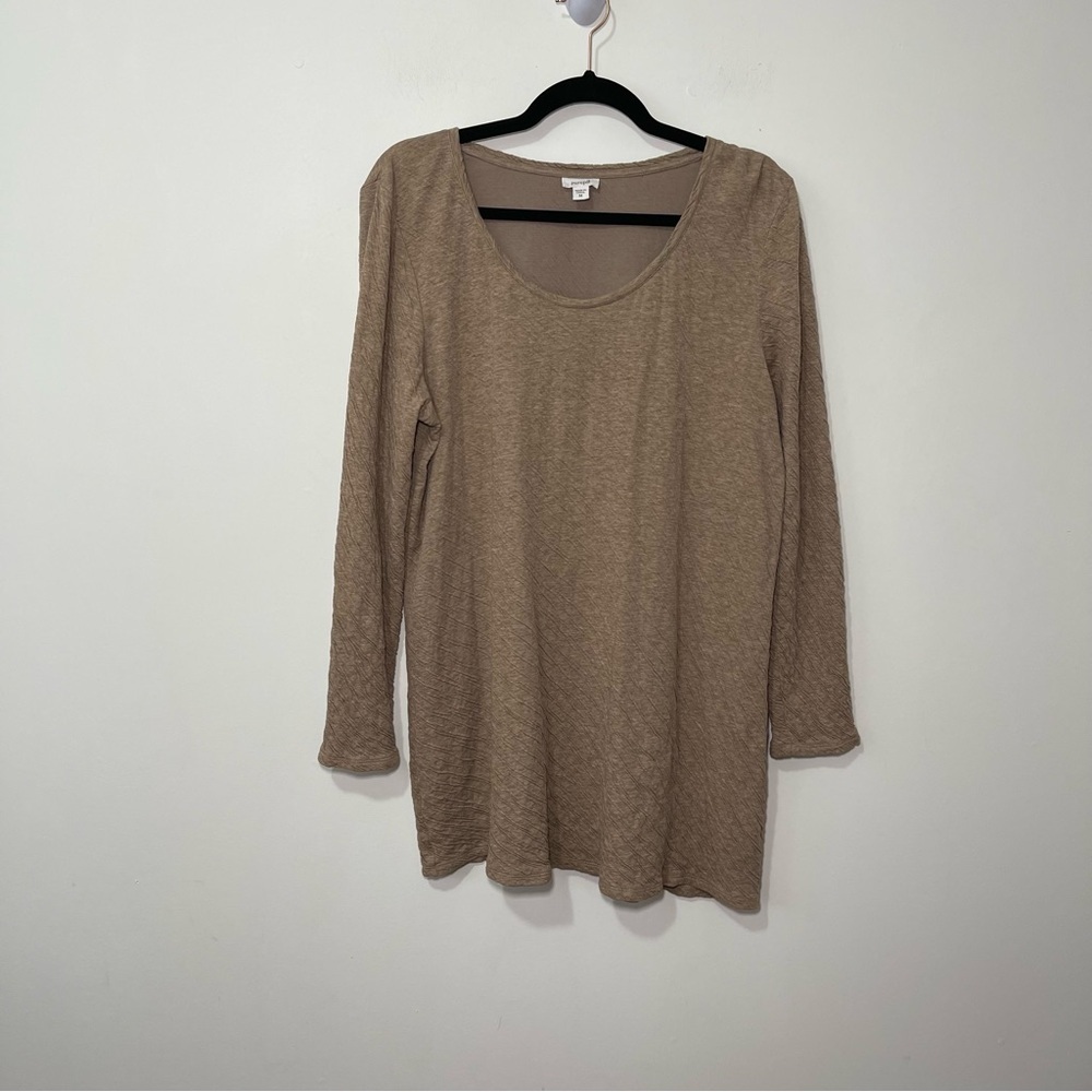 J. Jill Pure Jill women’s Beige Crinkle texture long sleeve Tunic in size M